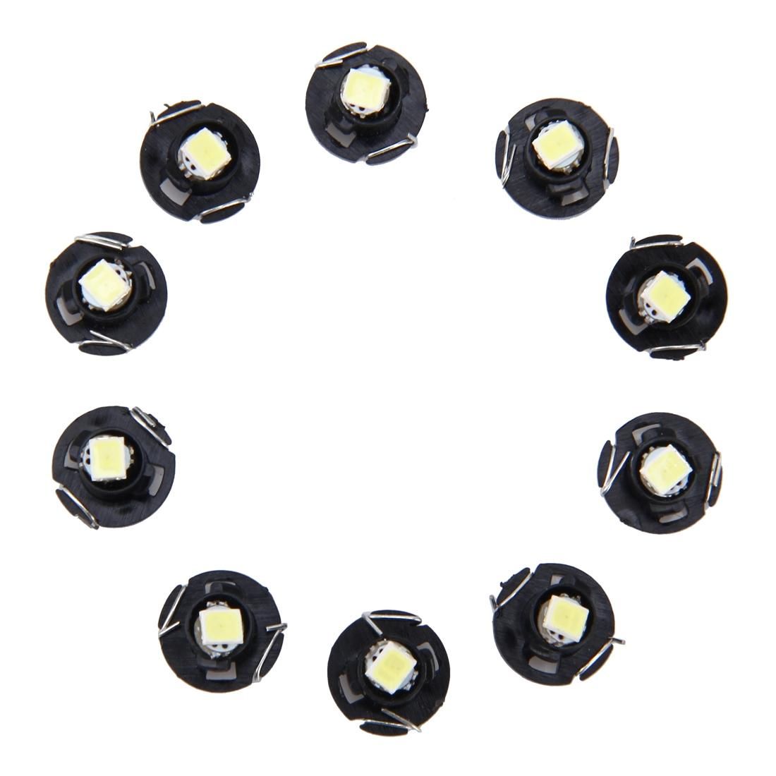 10 PCS 0.5W T4.2 Wedge Instrument Panel LED Light Dashboard Gauge Cluster Indicator Lamp Bulb (White Light)