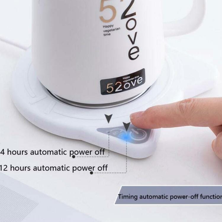Heating Coaster Cartoon Style Constant Temperature 55 Degrees Celsius Heating Coaster, CN Plug (White)