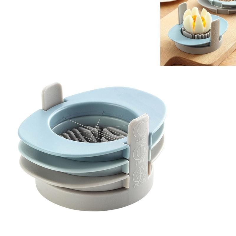 3 in 1 Multifunctional Egg Cutter Half-cut Egg Tool (Blue)