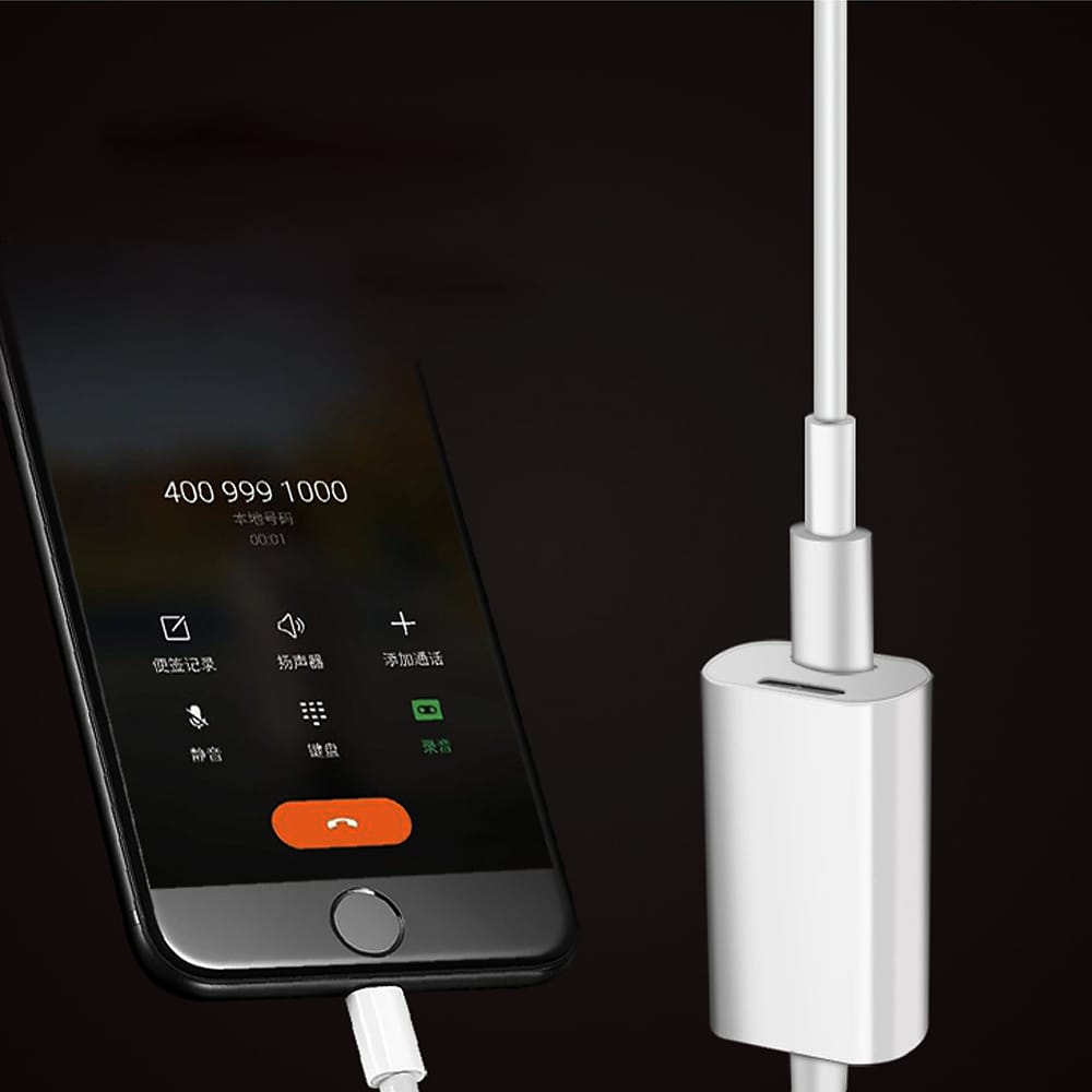 Double Lightning to Lightning Audio Adapter Charging Cable