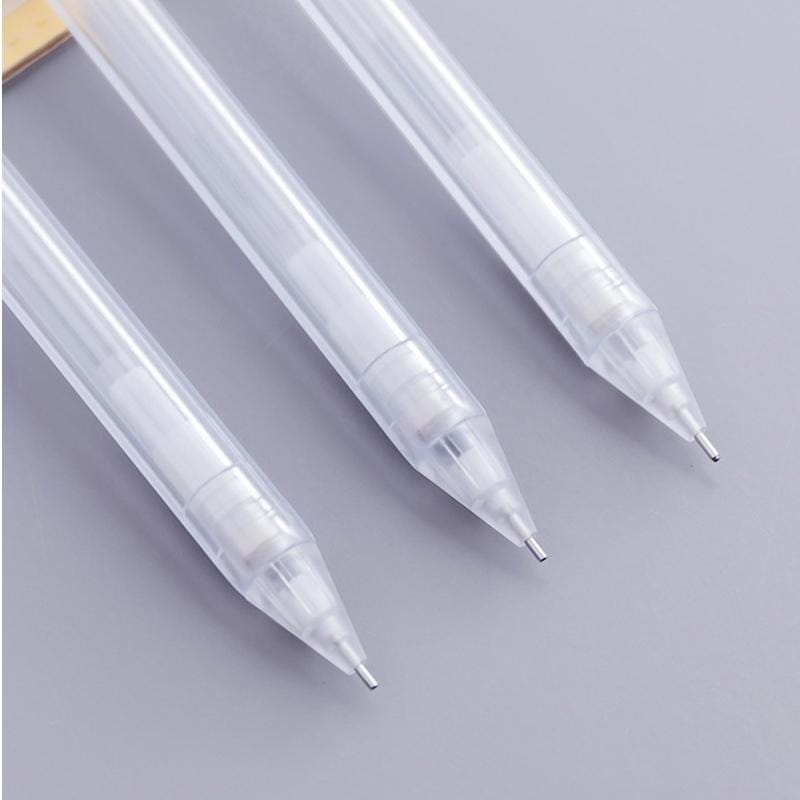 2 PCS Activity Pencil Frosted Transparent Hexagon Pen Student Pencil, Refill:0.5mm, Lead Hardness:2B