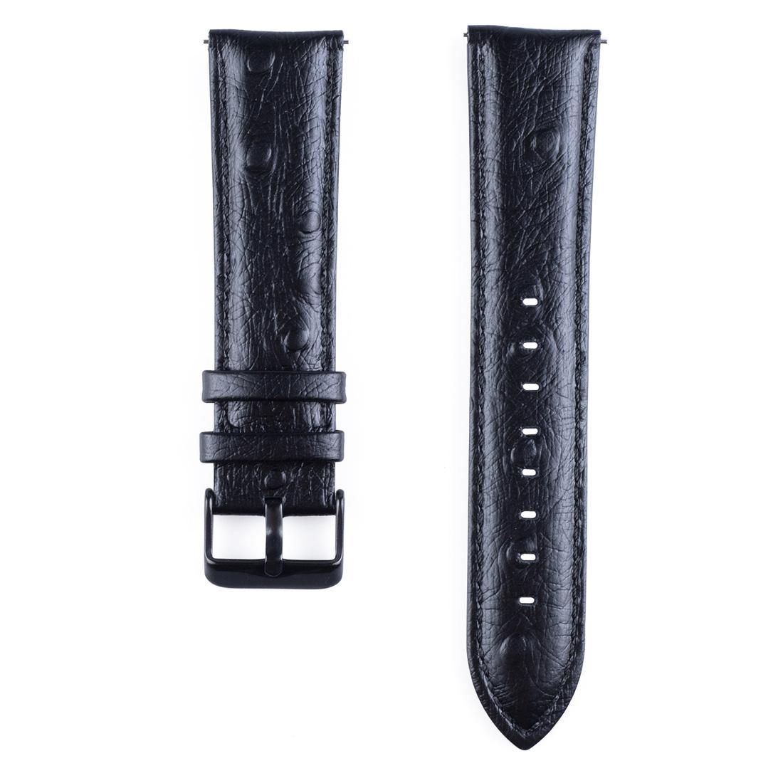 Ostrich Skin Texture Genuine Leather Wrist Watch Band for Samsung Gear S3 22mm (Light Brown)