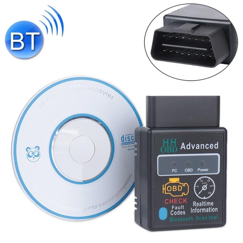 HH OBD ELM327 OBDII V1.5 Bluetooth Advanced Scan Tool Wireless Fuel Speed Diagnostic Tool