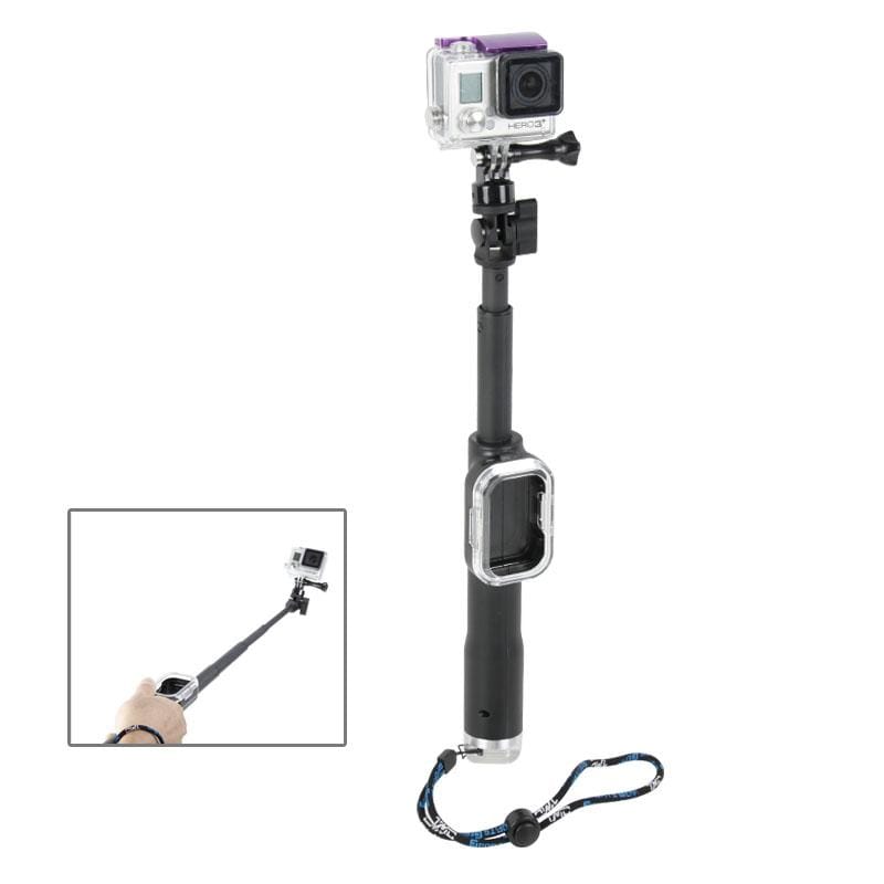 TMC Fold Retractable Handheld Remote Pole Monopod with Screw for GoPro Hero 4 / 3+ / 3 / 2 / 1, Max Length: 98cm (Silver)