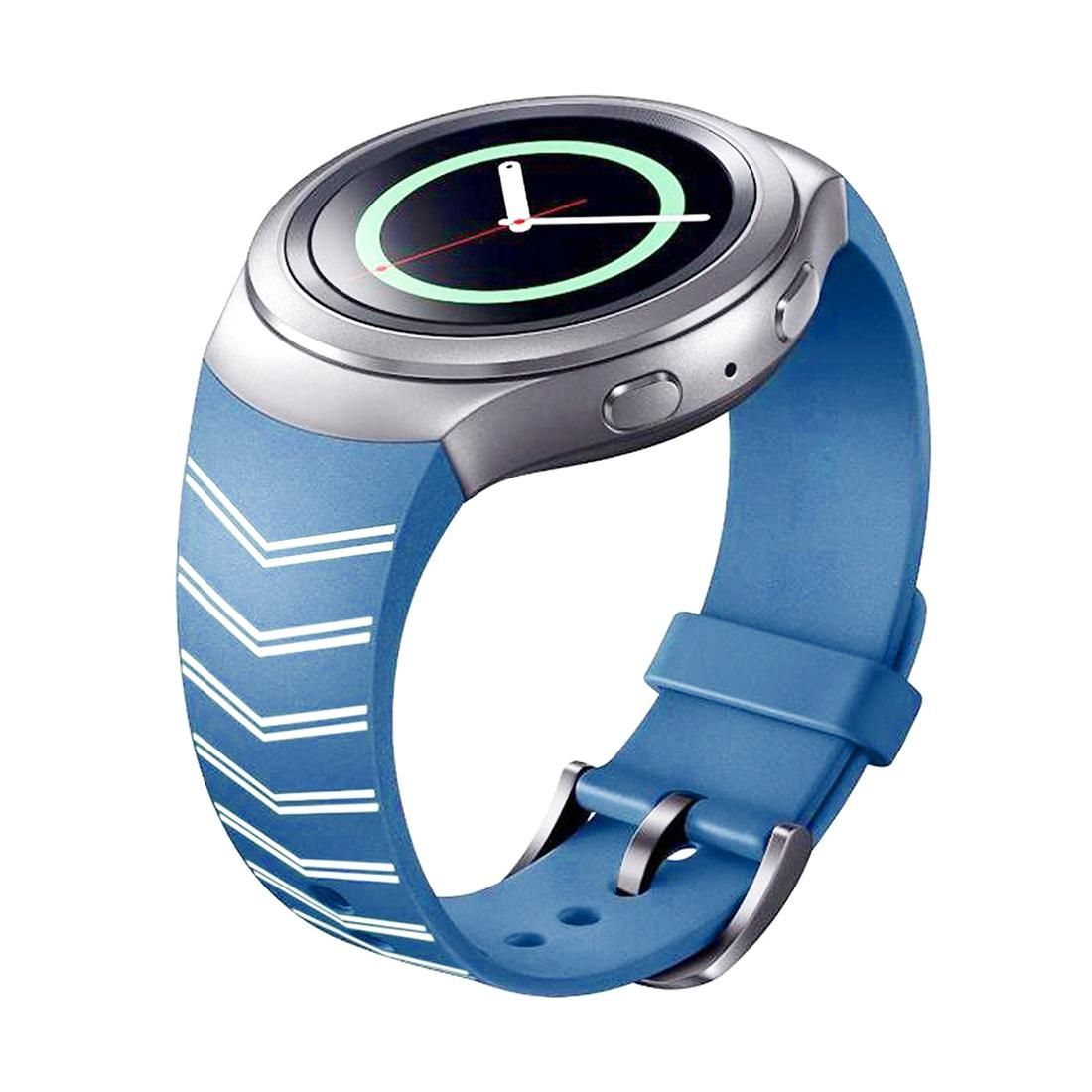 For Samsung Gear S2 Watch Silk Printing Silicone Watchband (Blue)