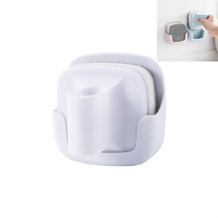 Kitchen Wall-mounted Sponge Brush with Handle Remove Oil Dishwashing Brush (Style1)