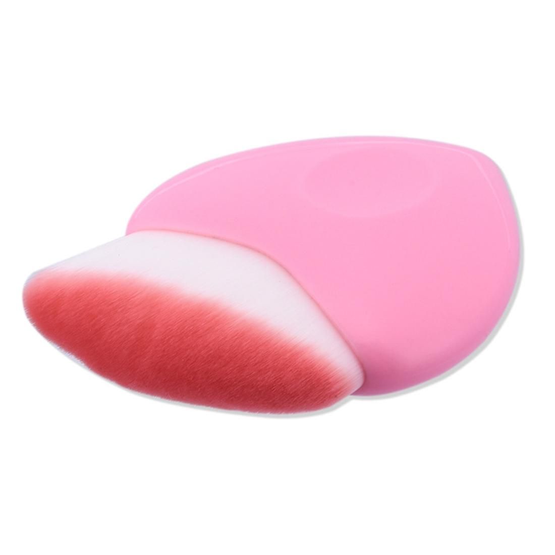 Heart Style Plastic Handle Round Oblique Head Makeup Brush Cosmetic Foundation Cream Powder Blush Makeup Tool