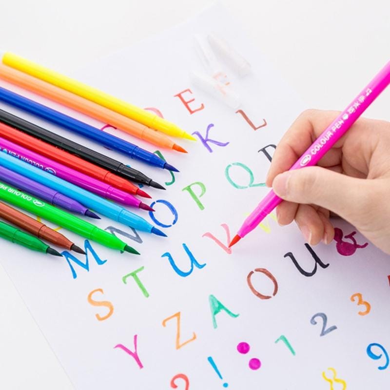 2 PCS Kindergarten Children Washable Graffiti Watercolor Brush, Style:12 In 1
