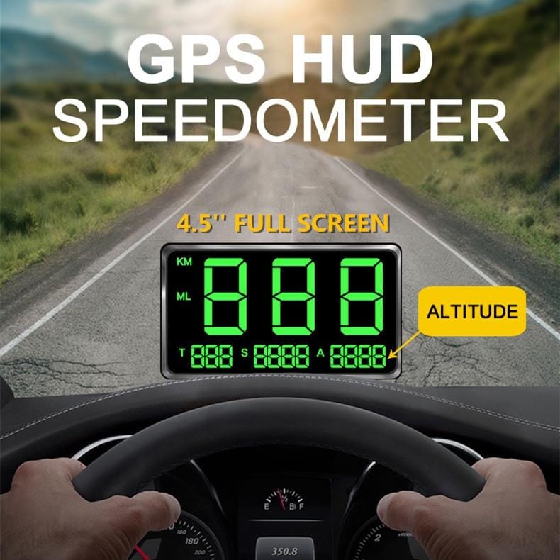 Kingneed C80 4.5inch HUD Car Head-up Display GPS Speed Meter Overspeed Alarm Mileage Altitude Clock (Black)