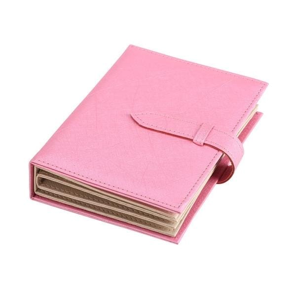 Portable PU Leather Storage Box Necklace Jewelry Display Box Organizer (Pink)