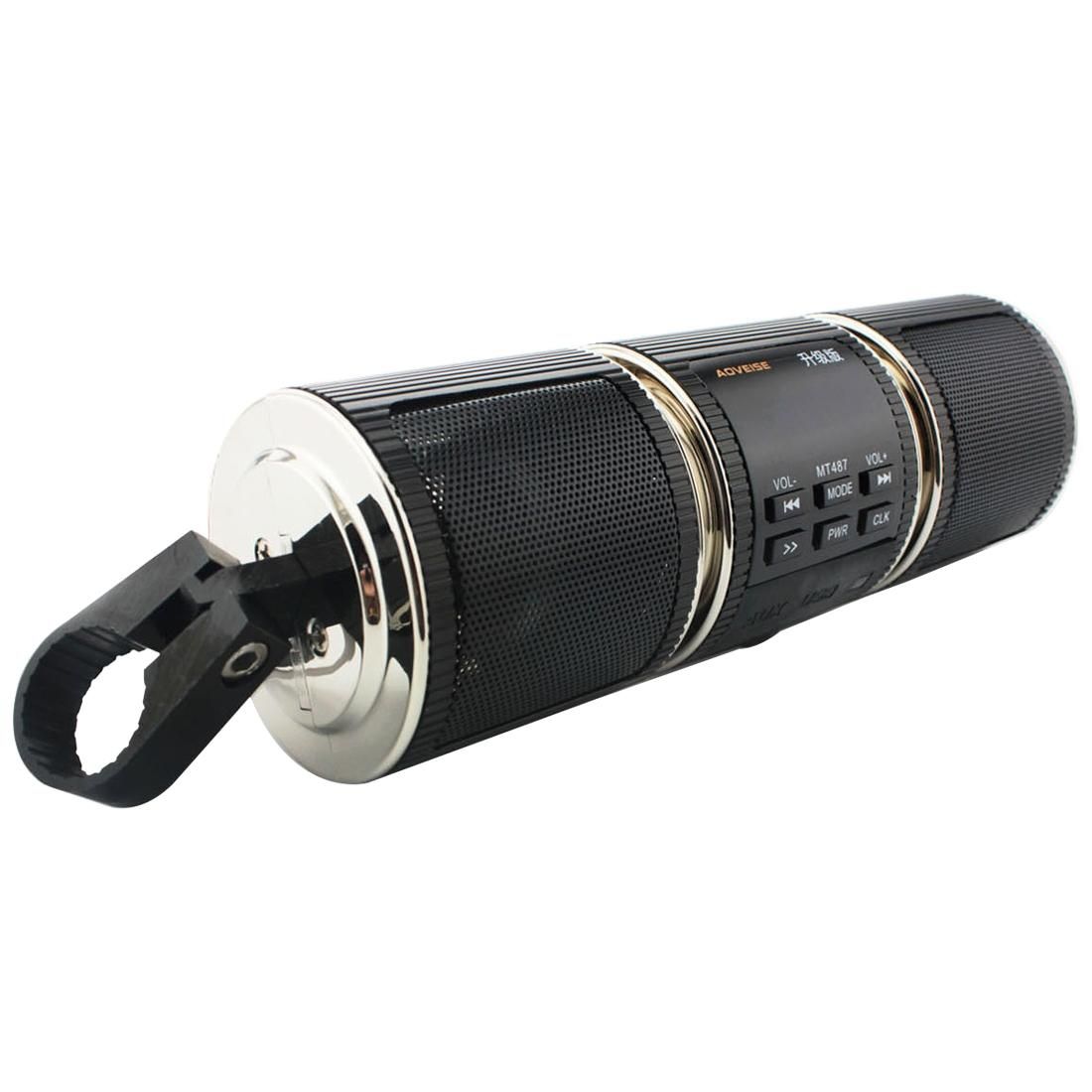 Motorcycle Waterproof Aluminum Shell Bluetooth Handle Stereo Speaker, Support BT/MP3/FM/TF (Gold)