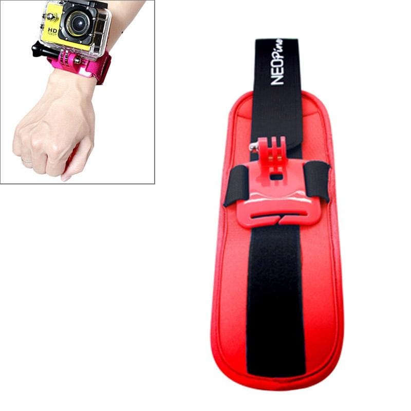 NEOpine Sports Diving Wrist Strap Mount Stabilizer 90 Degree Rotation for GoPro  NEW HERO /HERO6   /5 /5 Session /4 Session /4 /3+ /3 /2 /1, Xiaoyi and Other Action Cameras (Red)