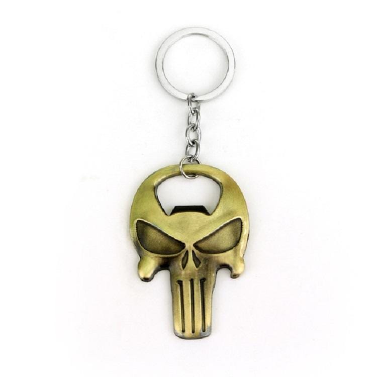 2 PCS Creative Skull Metal Beer Multifunction Bottle Opener Keychain (Bronze)
