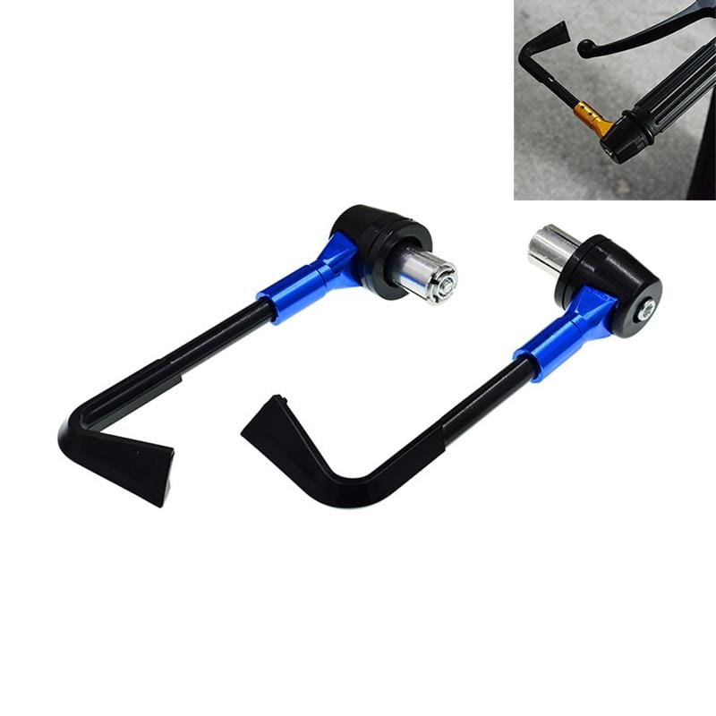 2 PCS Universal 22mm Shockproof Protection Rod CNC Horn Shape Handbrake Motorcycle Modification Accessories (Blue)