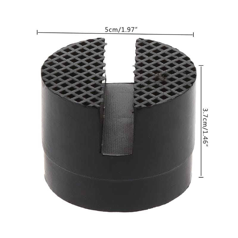 2 PCS Floor Slotted Car Rubber Jack Pad Frame Protector Adapter Jacking Disk Pad Tool (Black)