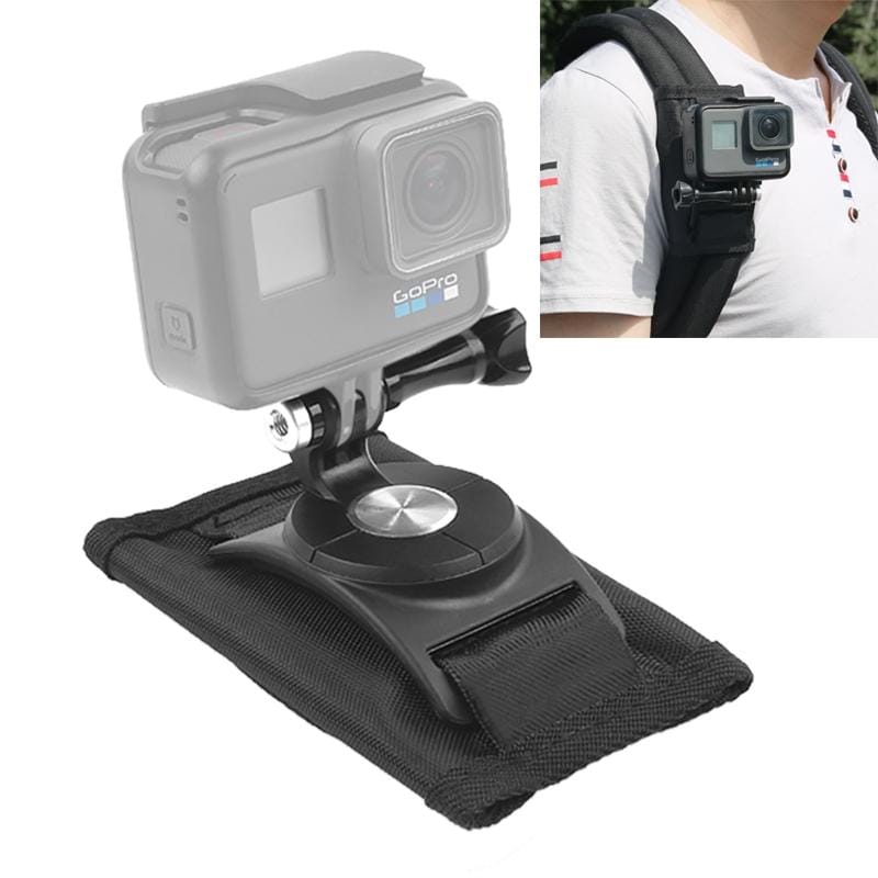 360 Degree Rotating Quick Release Strap Mount Shoulder Backpack Mount for GoPro HERO9 Black / HERO8 Black /7 /6 /5 /5 Session /4 Session /4 /3+ /3 /2 /1, and Other Action Cameras (Black)