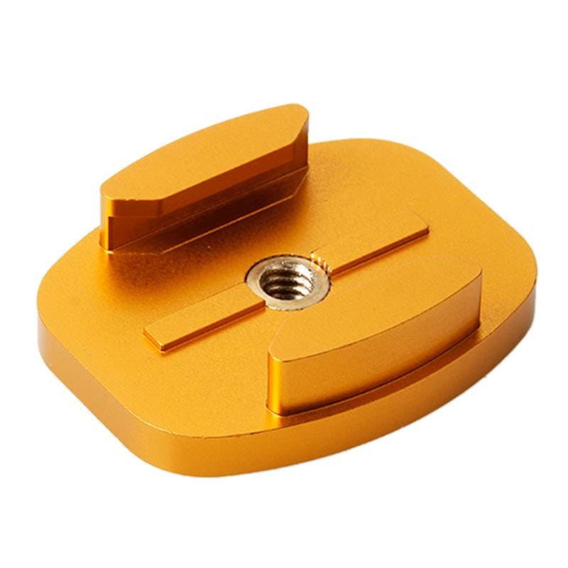 TMC Aluminum Flat Surface Mount Tripod Adapter for GoPro  NEW HERO /HERO6   /5 /5 Session /4 Session /4 /3+ /3 /2 /1, Xiaoyi and Other Action Cameras (Gold)