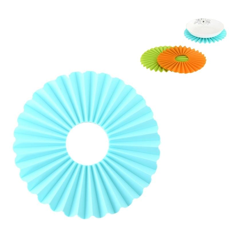 Folding Silicone Placemat High Temperature Resistant Non-slip Dishes Thickening Heat Insulation Pad Coaster (Turquoise)