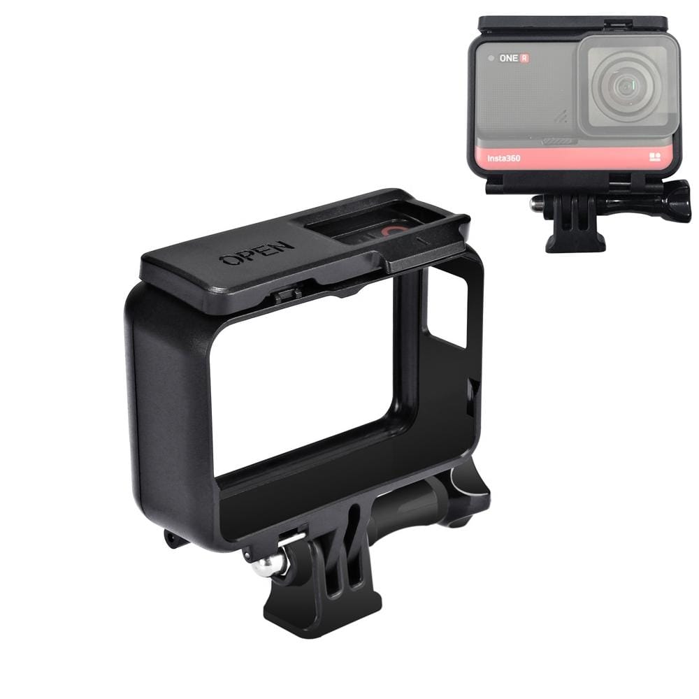 PULUZ  ABS Plastic Frame Mount Protective Case with Base Buckle & Long Screw for Insta 360 One R 4K / Dual-lens Panoramic Camera / 1.0 inch (Black)