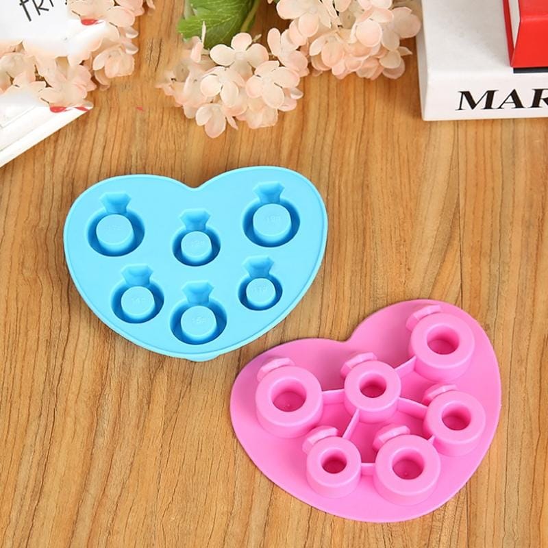 Silicone DIY Creative Ring Ice Mold Ice Box (Blue)