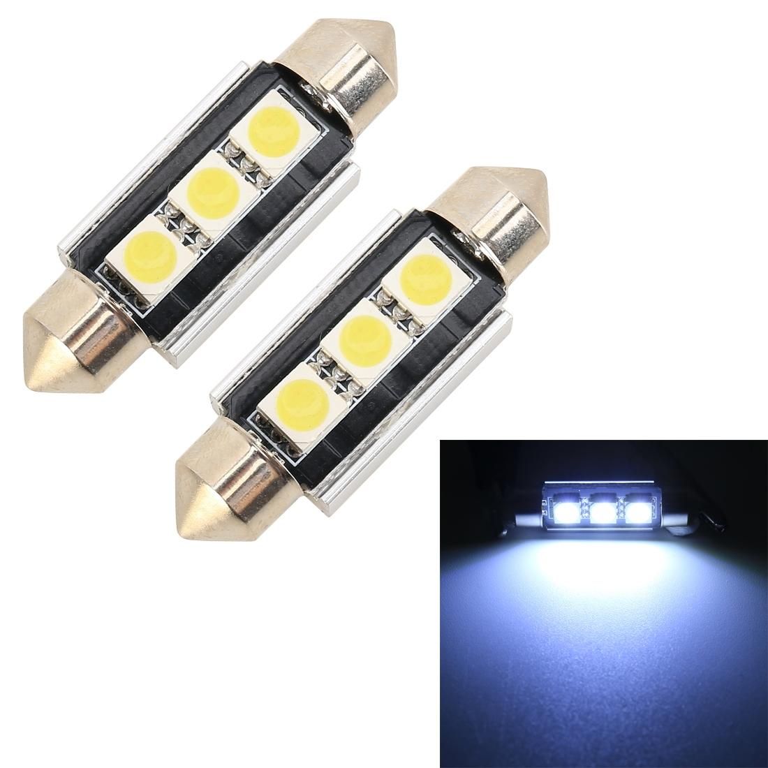 10 PCS 39mm DC12V / 1.7W / 7000K / 70LM 3LEDs SMD-5050 Car Reading Lamp (White Light)