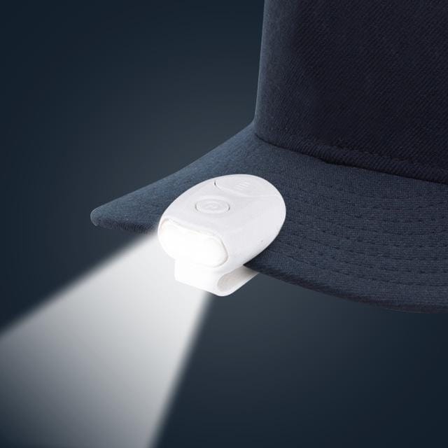 Portable 90 Degrees Adjustment Mini LED Hat Clip Light Headlight Headlamp for Camping, Fishing, Hiking (White)