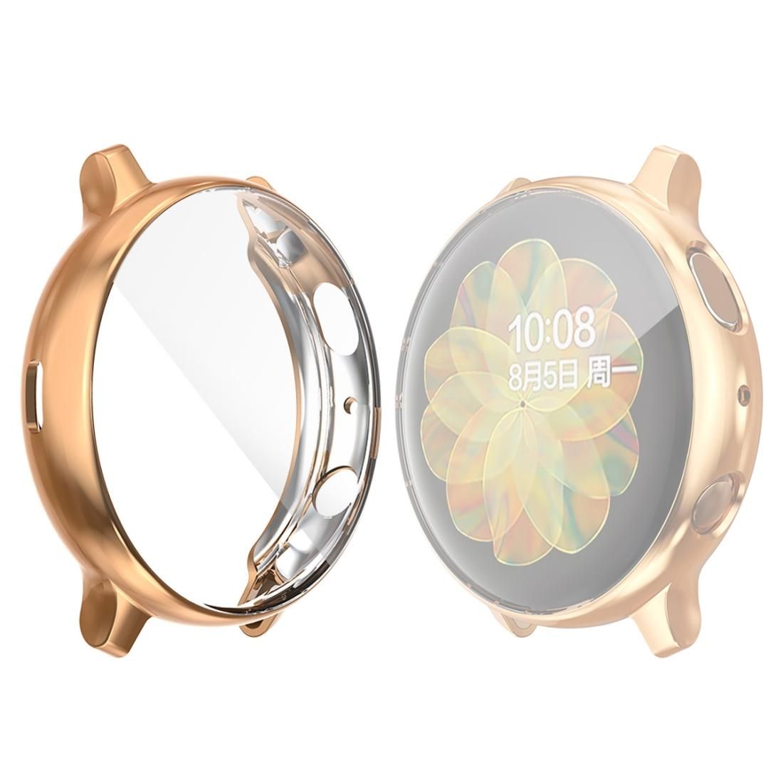 For Samsung Galaxy Watch Active 2 44mm ENKAY Hat-prince Full Coverage Electroplate TPU Case (Rose Gold)