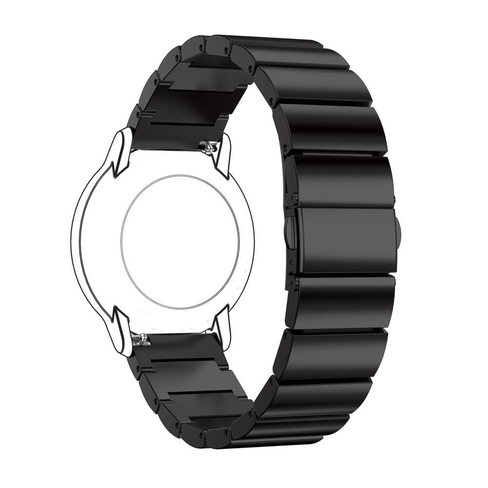 22mm For Huawei Watch GT2e GT2 46mm A Flat Buckle Stainless Steel Strap (Black)
