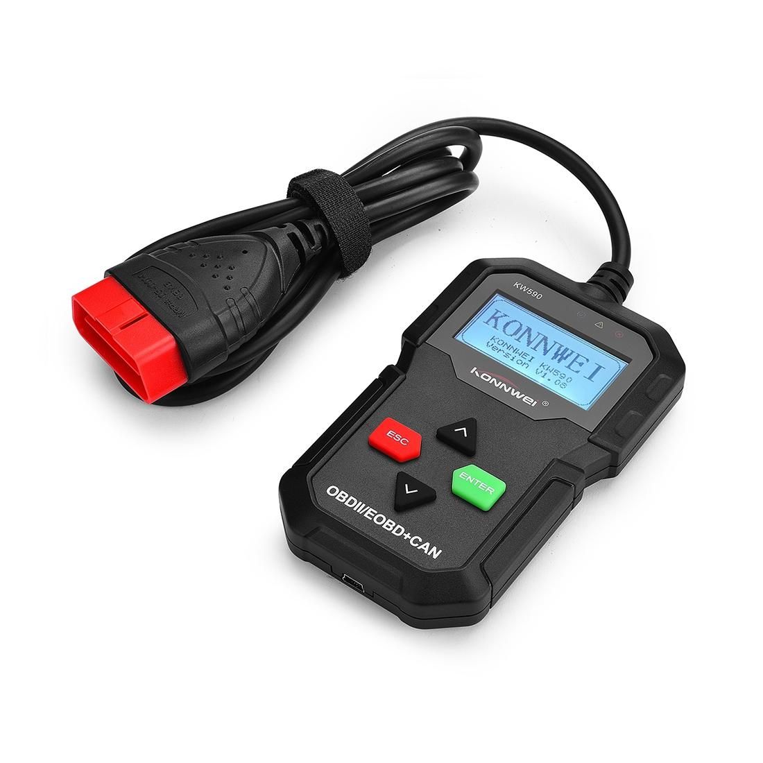 KW590 Mini OBDII Car Auto Diagnostic Scan Tools Auto Scan Adapter Scan Tool (Black)