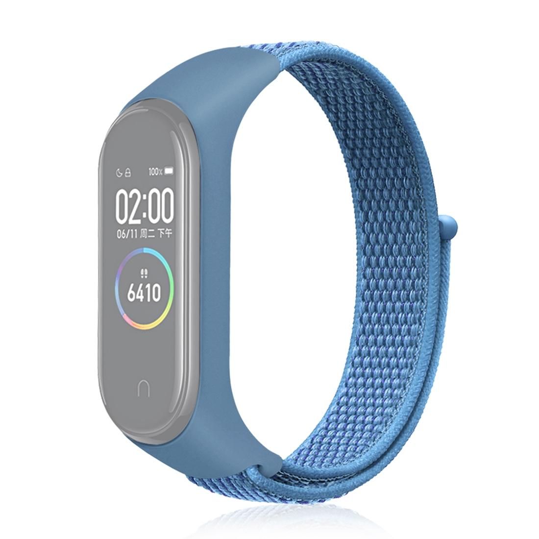Smart Watch Nylon Woven Wrist Strap Watchband for Xiaomi Mi Band 3 / 4 (Blue)
