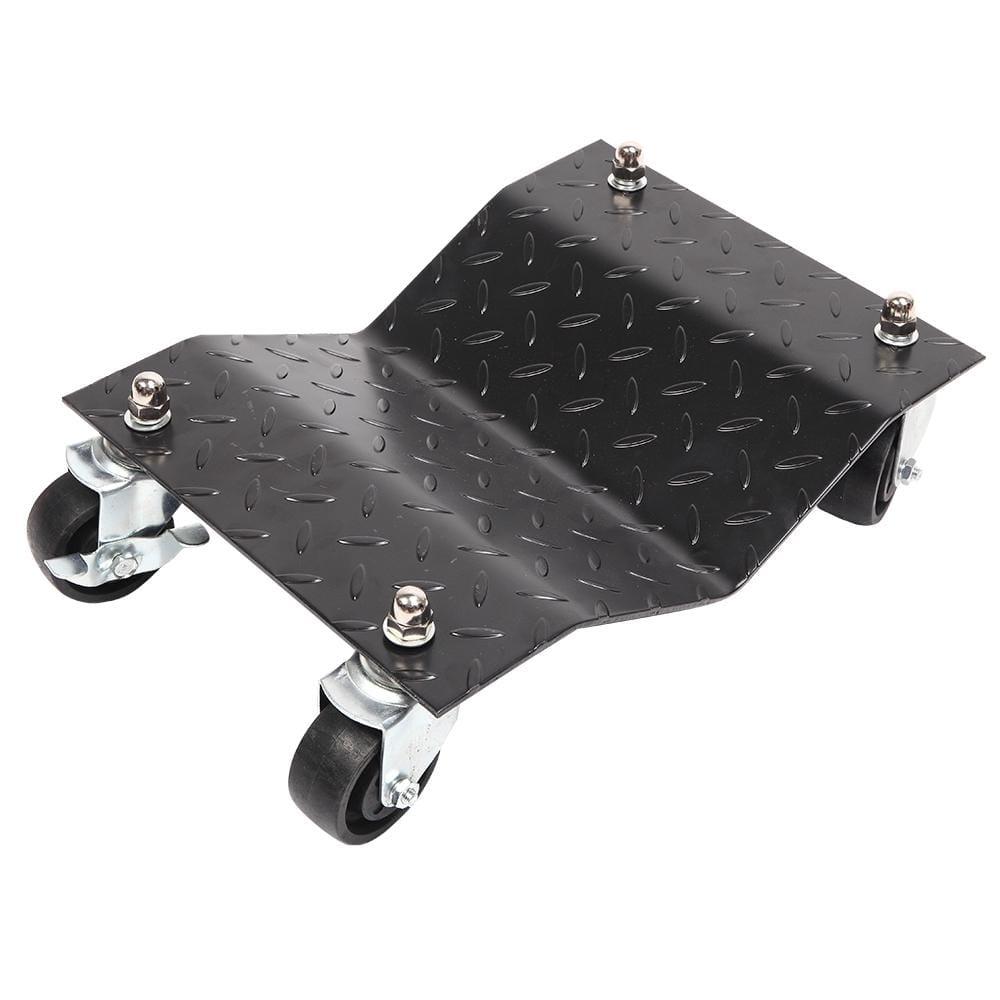 4 PCS V-shaped Non-slip Diamond Car Wheel Dolly with 3 inch Casters & Brakes, Bearable Weight: 1000lbs