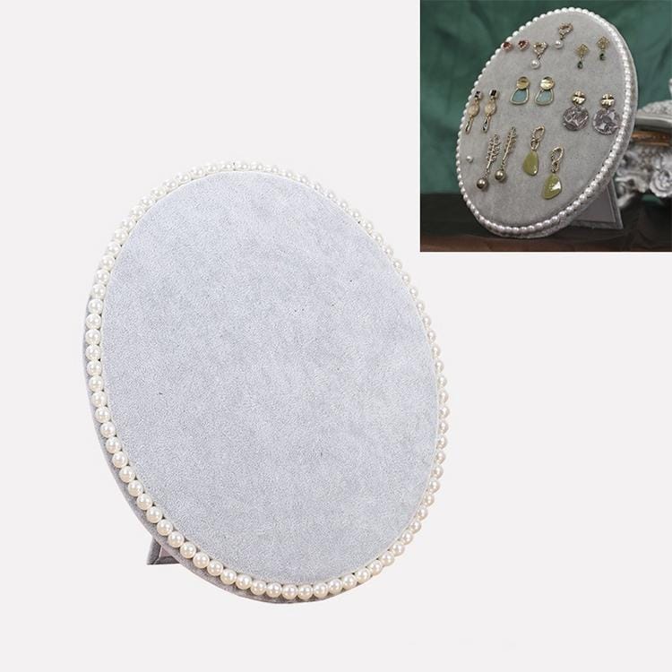 Household Creative Pearl Board Flannel Jewelry Rack Earrings Storage Display Stand, Size: M (Grey)