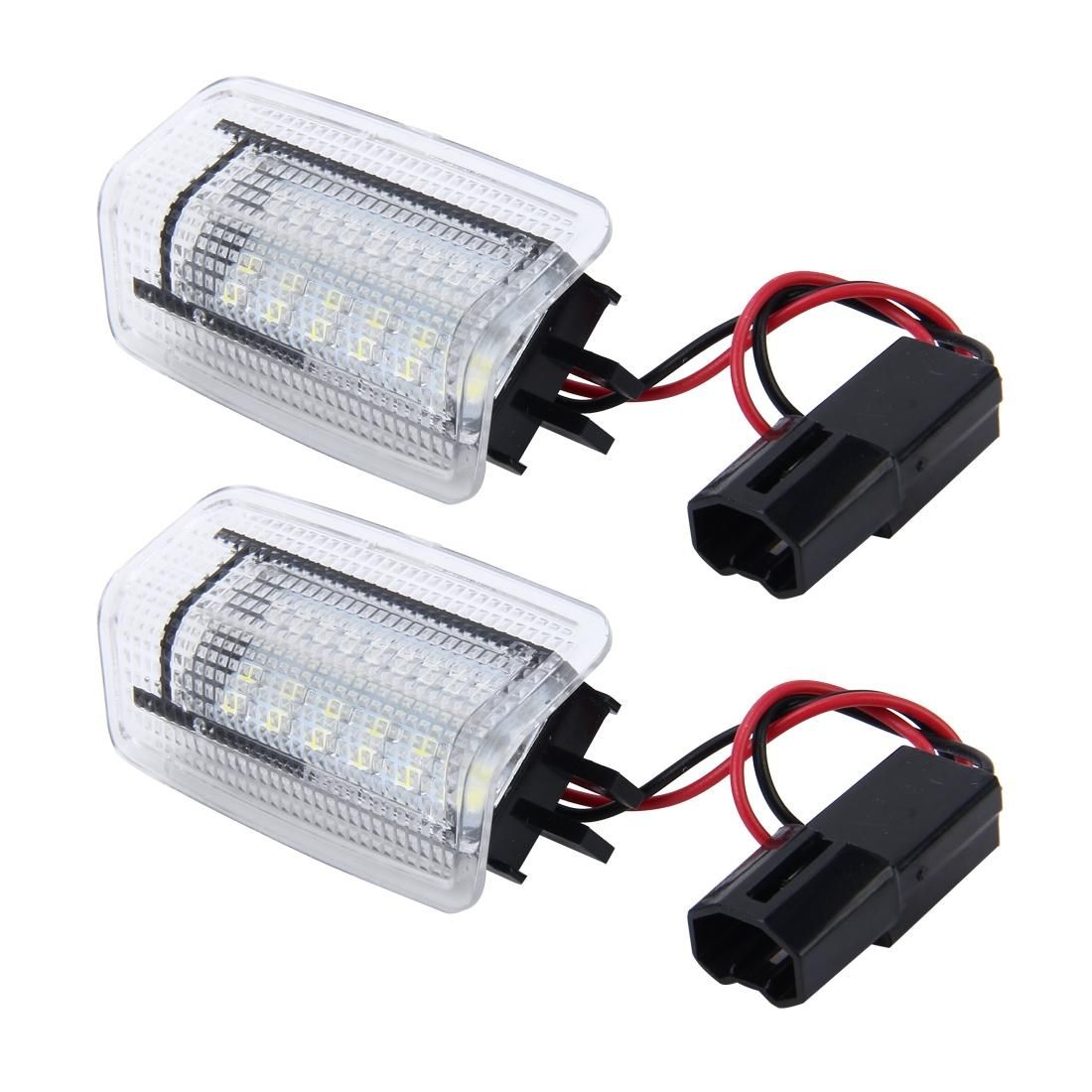 2 PCS Car Universal Waterproof Door Strobe Warning Red Light Static White Light Lamp, DC 12V