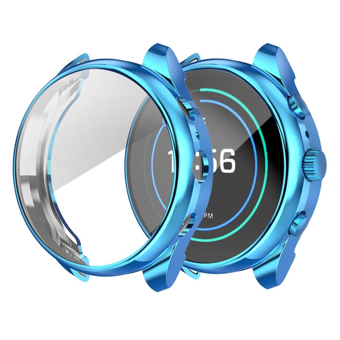 Suitable for Fossil Watch FTW 6022 Female 41mm Electroplated Full-shell TPU Anti-fall Protective Sleeve (Blue)