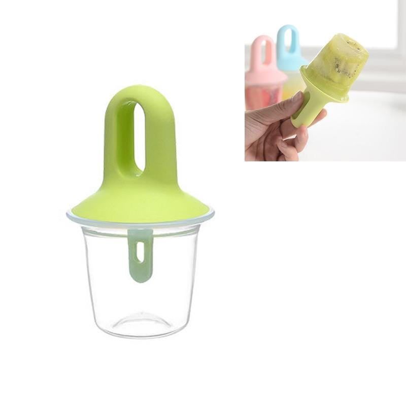 2 PCS Summer Home Convenient Candy Color DIY Popsicle Ice Cream Mold with Handle & Lid (Green)