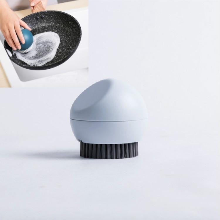 Spherical Stand Pot Brush Kitchen Silicone Cleaning Brush Household Decontamination Brush (Gray White)