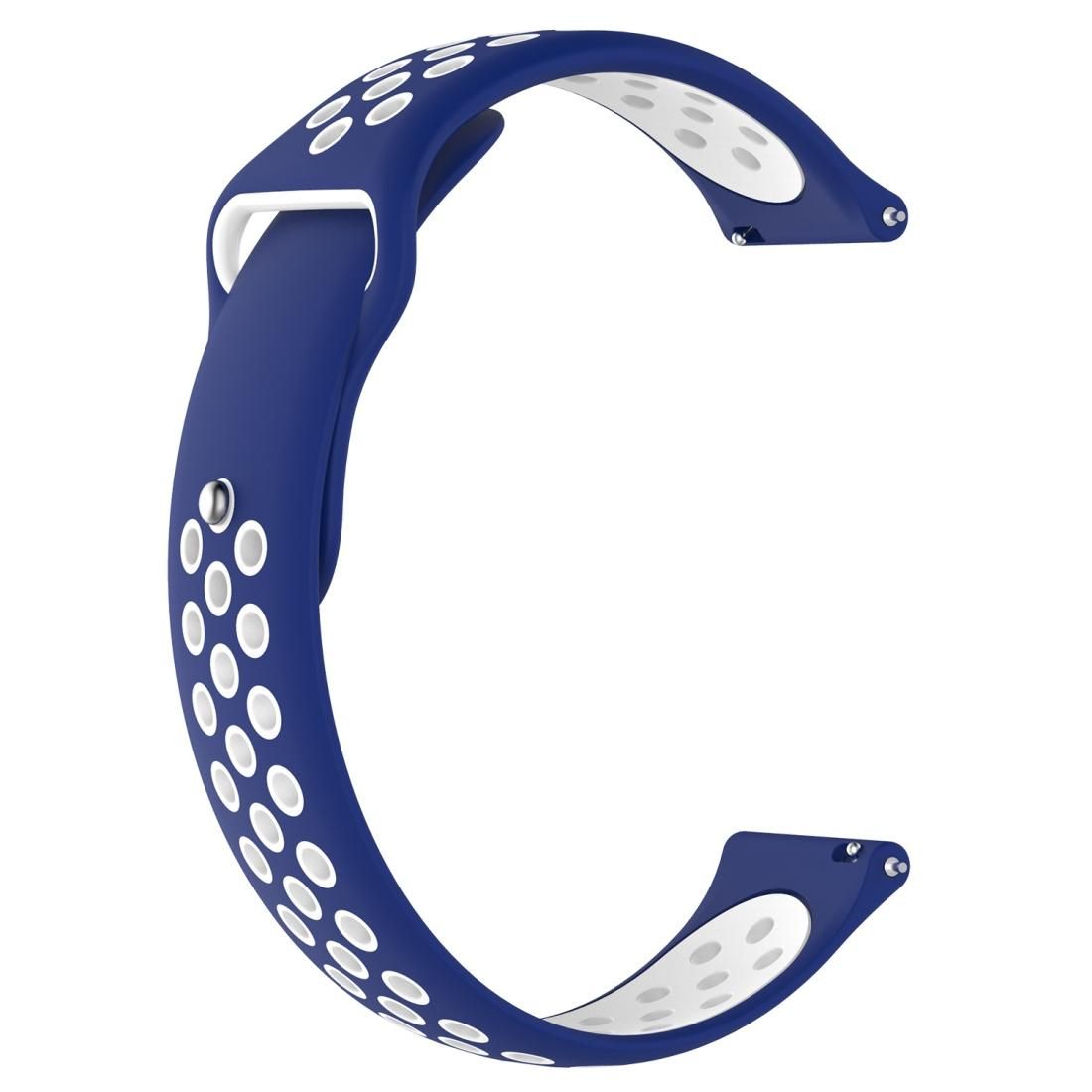 Double Color Wrist Strap Watch Band for Galaxy S3 Ticwatch Pro (White + Baby Blue)
