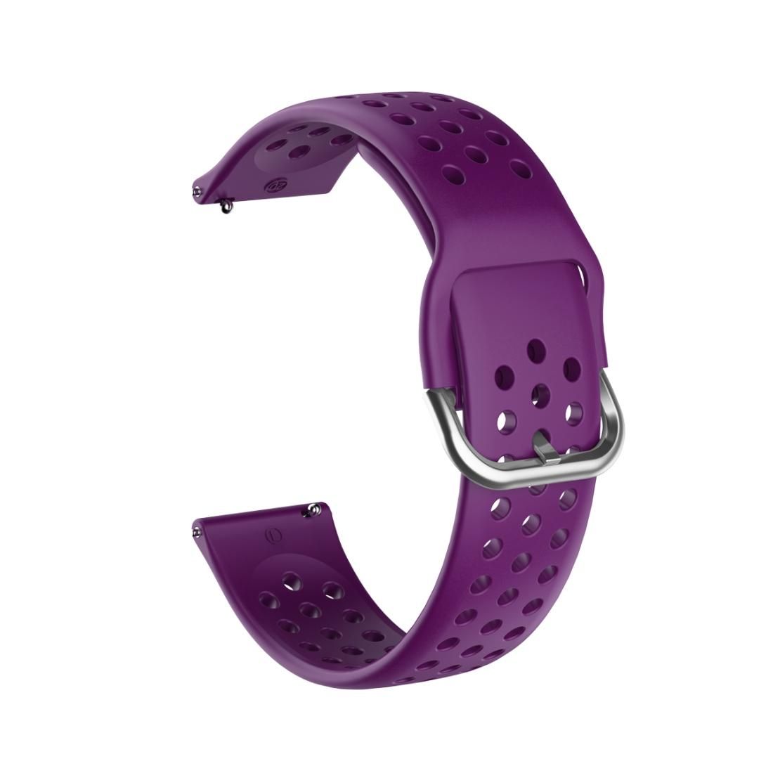 20mm For Huami Amazfit GTS / Samsung Galaxy Watch Active 2 / Huawei Watch GT2 42MM Breathable Porous Strap with Inner Buckle (Purple)