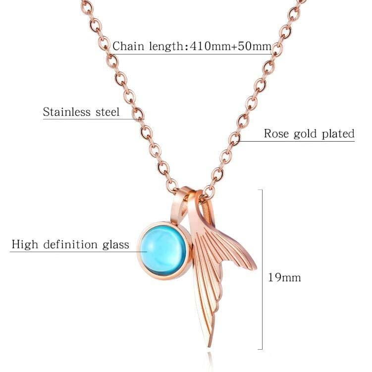 OPK 1646 Crystal Fishtail Pendant Clavicle Chain Ladies Necklace