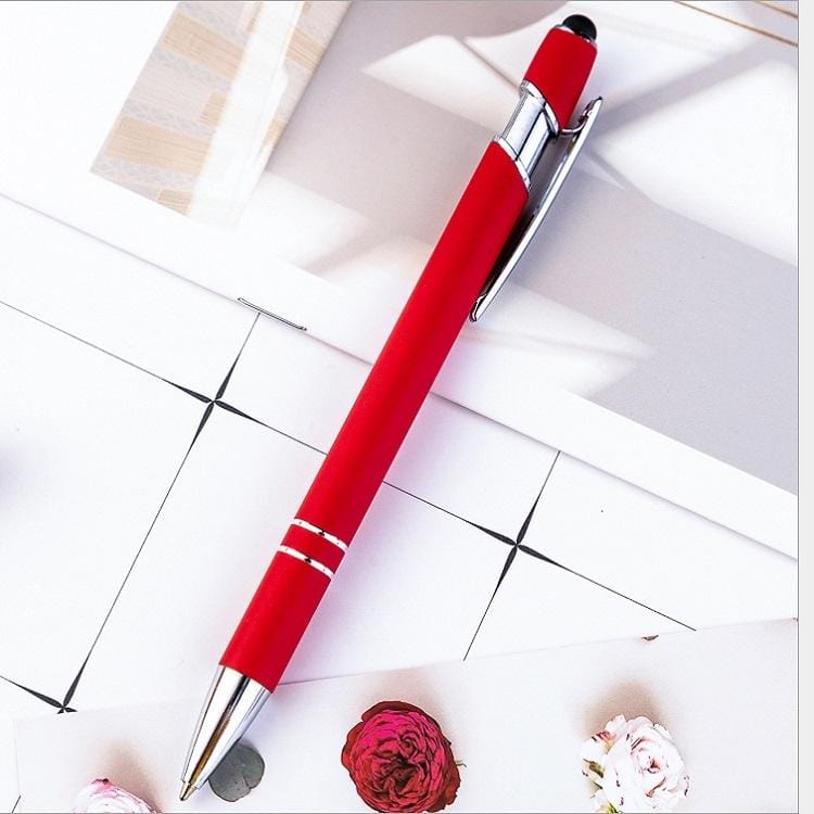 Creative Push Metal Multi-function Touch Handwriting Touch Screen Ballpoint Pen, Written:Bullet type 1.0 (Red)