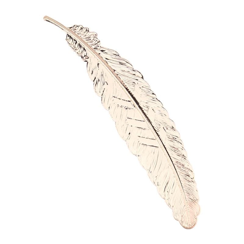 10 PCS Creative Metal Feather Bookmark Vintage Book Markers (Champagne Gold)