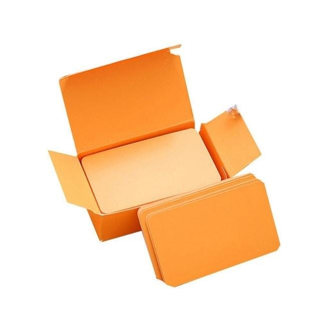 5 PCS Memory Cards Blank DIY Graffiti Word Cards Small Memo Pad Blocks Memorandum Note Word Cards (Orange)