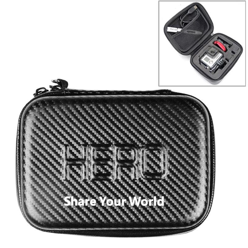 Carbon Fiber Shockproof Waterproof Portable Case for GoPro Hero 4 / 3+ / 3 / 2 / 1, Size: 16cm x 11cm x 6.5cm (Black)