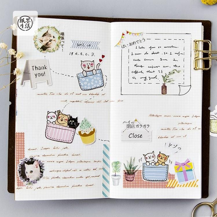 2 PCS Retro Collection Handbook Album Decorative Sticker Sealing Sticker DIY Sticker