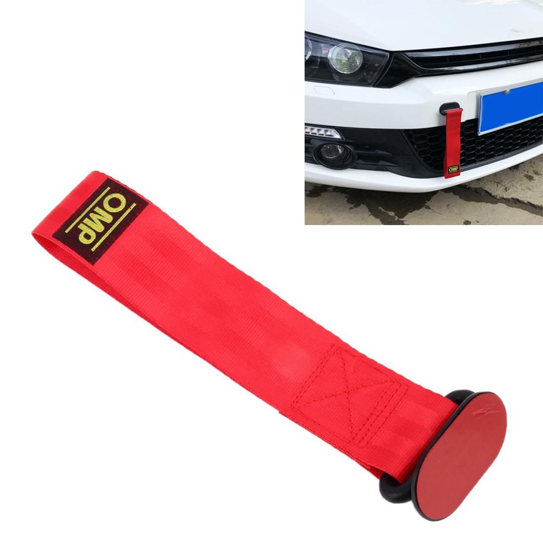 Universal Car Front Rear Tow Strap Adhesive Tape Towing Hook Ribbon, Size: 26.5*6.5*4cm (Red)