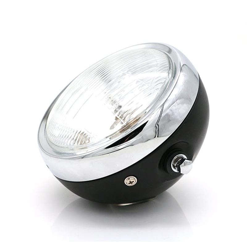 Motorcycle Black Shell Retro Lamp LED Headlight Modification Accessories for CG125 / GN125 (White)