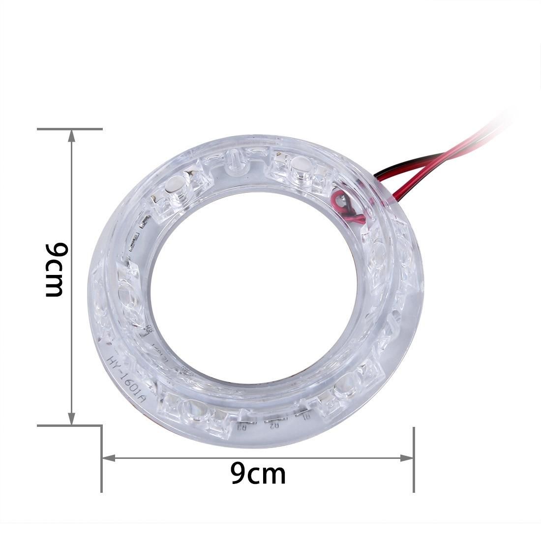 HY-1601A 2W 6 LEDs Car Angel Eyes Light, DC 12V (Colorful Light)