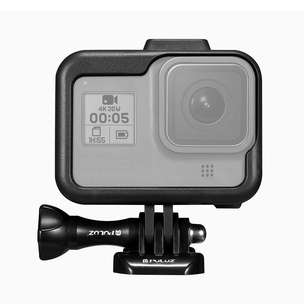 PULUZ for GoPro HERO8 Black Standard Border ABS Plastic Frame Mount Protective Case with Base Buckle & Long Screw (Black)
