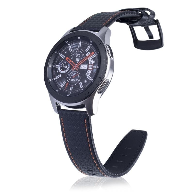 22mm For Huawei Watch GT2e GT2 46mm Carbon fiber leather strap (Orange)