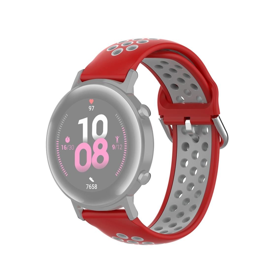20mm Universal Sports Two Colors Silicone Replacement Strap Watchband (Red Grey)